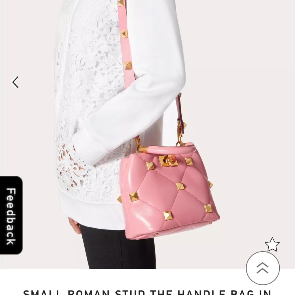 Valentino Pink Crossbody Bag with Gold Studs